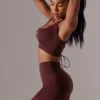 Högmidjade Super Sculpt-cykelshorts i vinrött