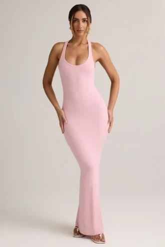 Imelda Modal Racerback Maxiklänning i Baby Pink