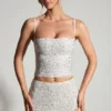 Inina Embellished Micro Mini Kjol i vitt