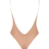 Intimates Bodys i mjuk mesh med osynliga axelband och string i Warm Peach