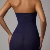 Intimates mjuk, genomskinlig bandeau-miniklänning i marinblått