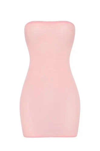 Intimates mjuk, genomskinlig bandeau-miniklänning i rosa
