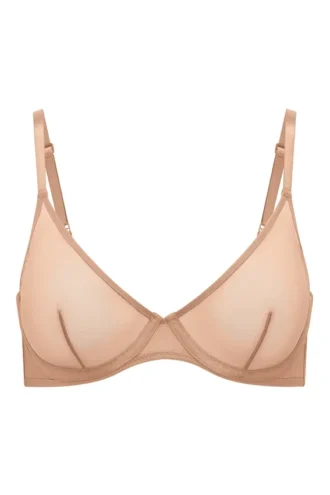 Intimates mjuk mesh-bh med bygel i ett lager i varm persika