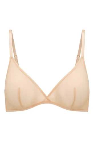 Intimates mjuk mesh-bh med triangeltopp i beige