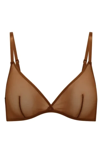 Intimates mjuk mesh-bh med triangeltopp i ett lager i färgen Chestnut
