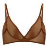 Intimates mjuk mesh-bh med triangeltopp i ett lager i färgen Chestnut