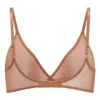 Intimates mjuk mesh-bh med triangeltopp i ett lager i honungsfärg