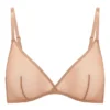 Intimates mjuk mesh-bh med triangeltopp i ett lager i varm persika