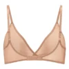 Intimates mjuk mesh-bh med triangeltopp i ett lager i varm persika