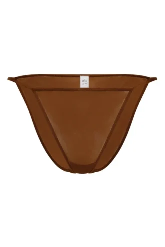Intimates mjuk mesh-stringbikini i kastanjebrun