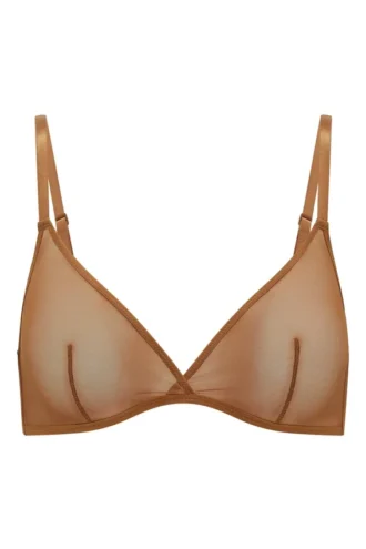 Intimates mjuk mesh-triangel-BH i ett lager i färgen Almond