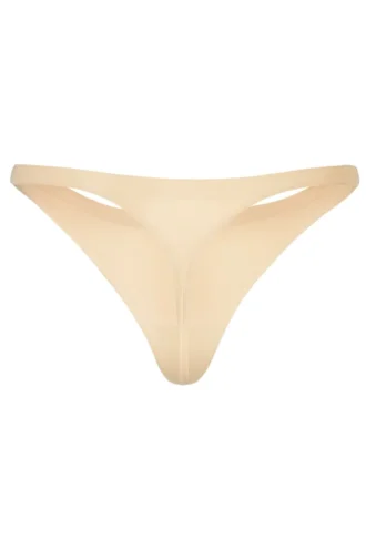 Intimates sömlös stickad string i varm persika