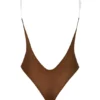Intimates Soft Mesh Invisible Strap Thong Bodys i Chestnut
