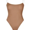 Intimates Soft Mesh Invisible Strap Thong Bodys i honungsfärg