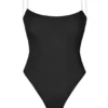 Intimates Soft Mesh Invisible Strap Thong Bodys i svart