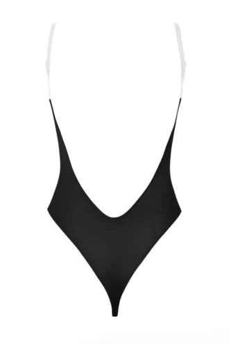 Intimates Soft Mesh Invisible Strap Thong Bodys i svart