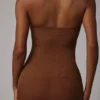 Intimates Soft Sheer-Mesh Bandeau Mini Slip Klänning i Mocha