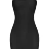 Intimates Soft Sheer-Mesh Bandeau Mini Slip Klänning i svart