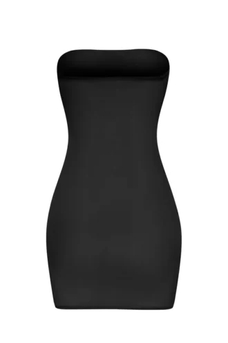 Intimates Soft Sheer-Mesh Bandeau Mini Slip Klänning i svart