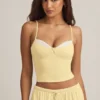 Isalie Modal Camisole Pyjama Top i pastellgult