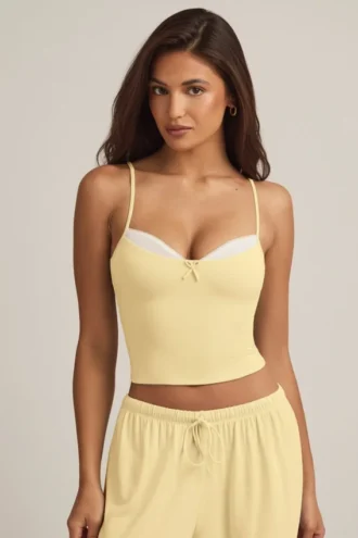 Isalie Modal Camisole Pyjama Top i pastellgult