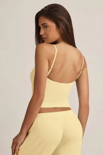 Isalie Modal Camisole Pyjama Top i pastellgult