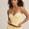 Isalie Modal Camisole Pyjama Top i pastellgult