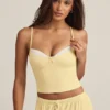 Isalie Modal Camisole Pyjama Top i pastellgult