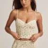 Isalie Modal Camisole Pyjama Toppar i citronmönster