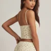 Isalie Modal Camisole Pyjama Toppar i citronmönster
