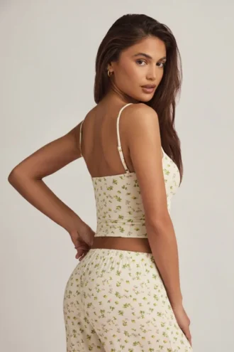 Isalie Modal Camisole Pyjama Toppar i citronmönster