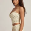 Isalie Modal Camisole Pyjama Toppar i citronmönster