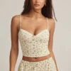 Isalie Modal Camisole Pyjama Toppar i citronmönster