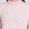 Jacquardstickad oversized-tröja i rosa