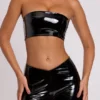 Jadis bandeau-bralette i vinyl, svart