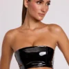 Jadis bandeau-bralette i vinyl, svart