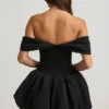 Jessamy Off-Shoulder Layered Bubble Hem Corset Miniklänning i svart