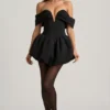 Jessamy Off-Shoulder Layered Bubble Hem Corset Miniklänning i svart