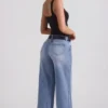 Jeylan lågmidjade jeans med vida ben i vintage-tvätt