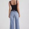 Jeylan lågmidjade jeans med vida ben i vintage-tvätt