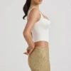 Jianna Embellished Low-Rise Mini Kjolar i guld