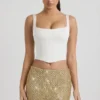 Jianna Embellished Low-Rise Mini Kjolar i guld