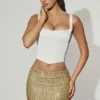 Jianna Embellished Low-Rise Mini Kjolar i guld