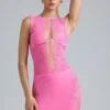 Joni Embellished Mid-Rise Mini Kjolar i Bubblegum Pink