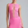 Joni Embellished Mid-Rise Mini Kjolar i Bubblegum Pink
