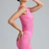 Joni Embellished Mid-Rise Mini Kjolar i Bubblegum Pink