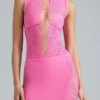 Joni Embellished Mid-Rise Mini Kjolar i Bubblegum Pink