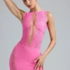 Joni Embellished Mid-Rise Mini Kjolar i Bubblegum Pink