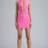Joni Embellished Mid-Rise Mini Kjolar i Bubblegum Pink