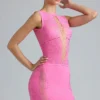 Joni Embellished Mid-Rise Mini Kjolar i Bubblegum Pink